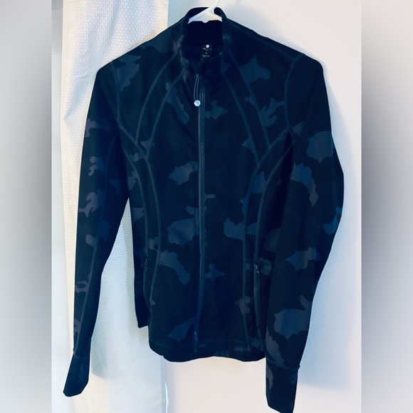 Camouflage Blue and Black Performance Full Zip Jacket - Picture 2 of 6